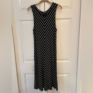 a.n.a Black and White Chevron Maxi Tank Dress EUC Size XL